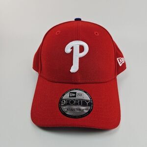 New Era 9Forty Philadelphia‎ Phillies Hat Cap Red Strapback Adjustable